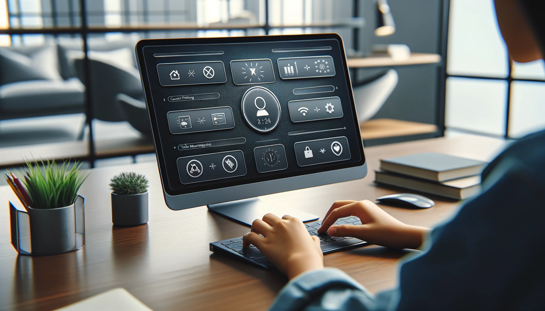 A focused close-up image of a computer screen displaying a parental control dashboard.